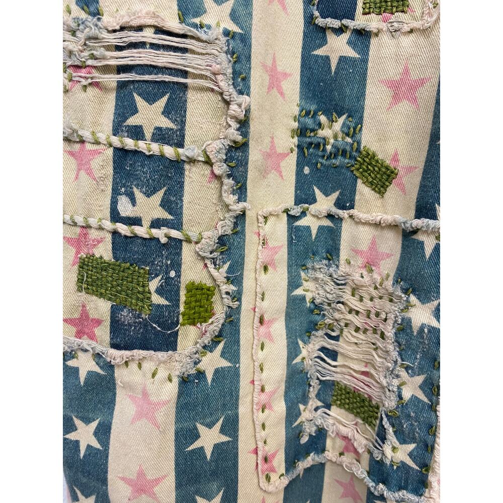 Magnolia Pearl Dare Devil Miner Pants, OSFM, Americana, Shabby Stars Stripes - Picture 11 of 11